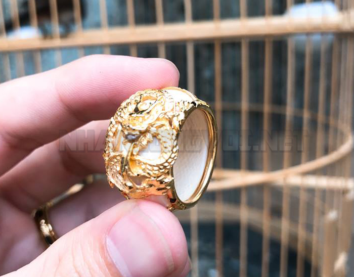 nhẫn rồng khảm ngọc