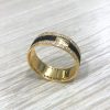 nhẫn lông voi 3 đường lông vàng 18k