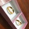 cặp nhẫn lông voi làm tay vàng tây 18k610