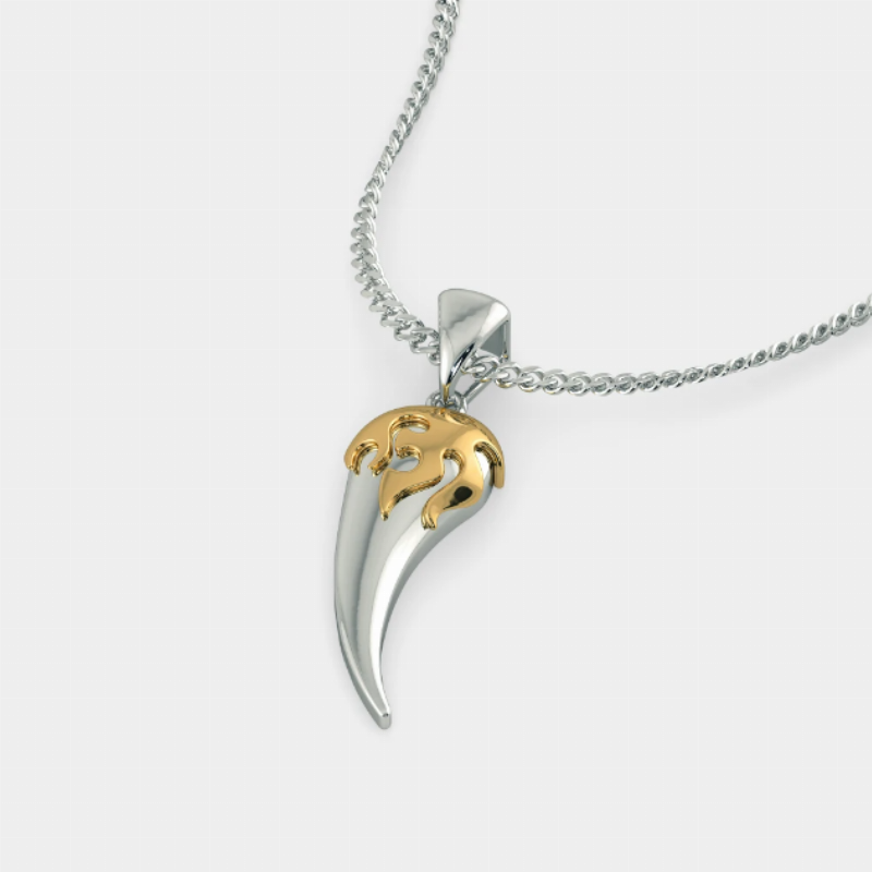 Dây chuyền nanh hổ hợp mệnh Mộc và Hỏa