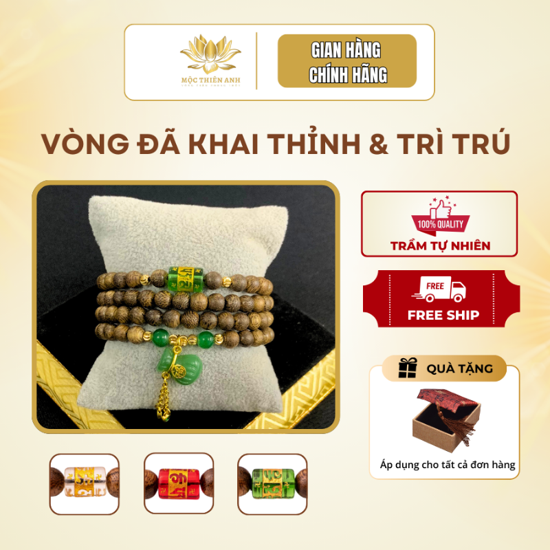 Vòng tay 108 hạt gỗ trầm hương quý hiếm, tỏa hương thơm dịu nhẹ, mang lại may mắn và tài lộc