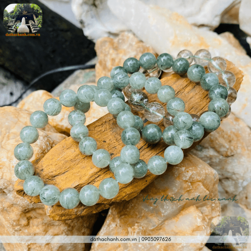 vòng tay thạch anh tóc xanh mang lại may mắn và tài lộc